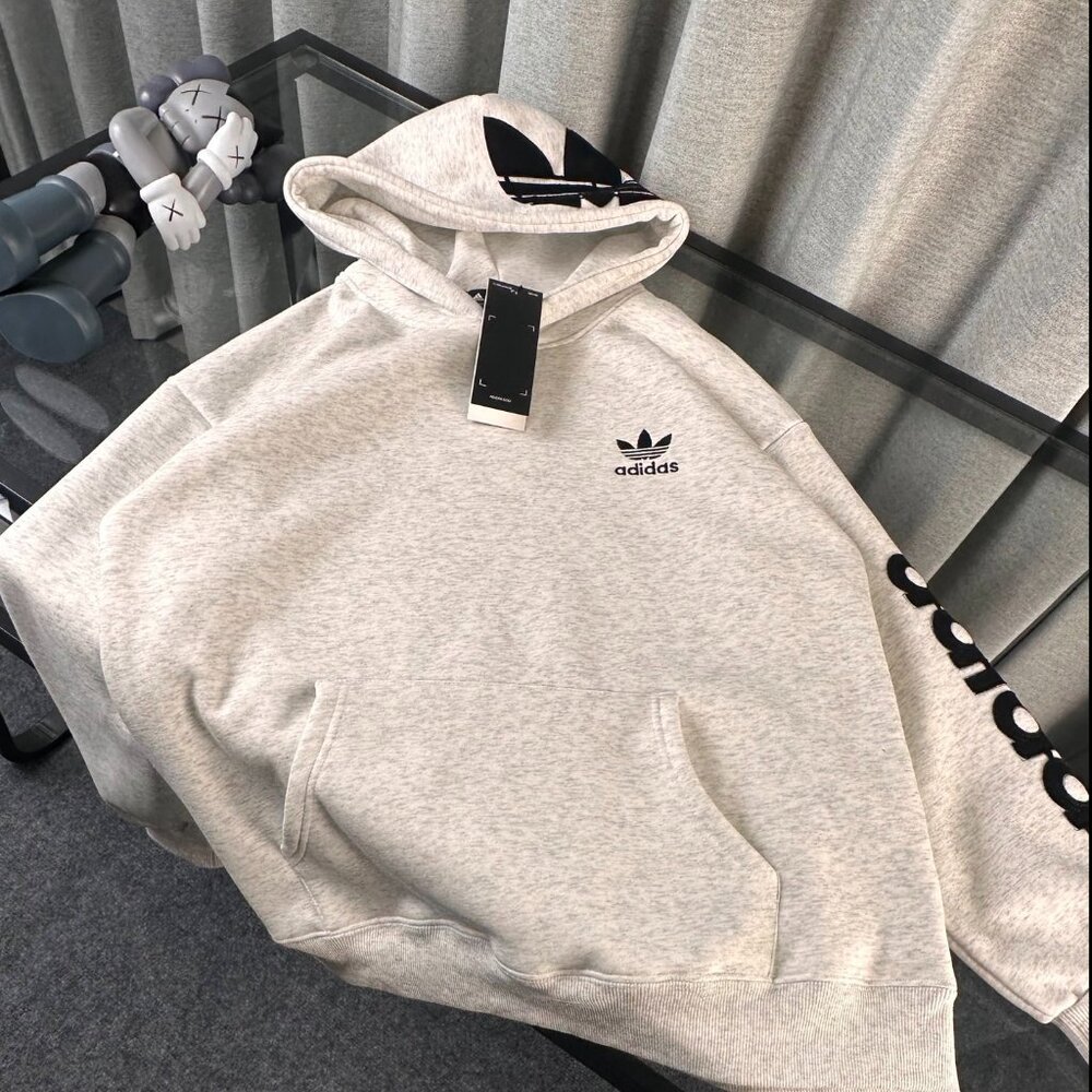 Adidas Originals Heather Grey Hoodie L